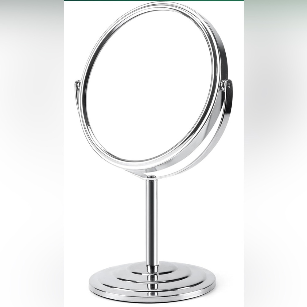 Magnifying Vanity Makeup Mirror 7 Inch, 360°Rotation Double Sided Magnify 1X, 3X